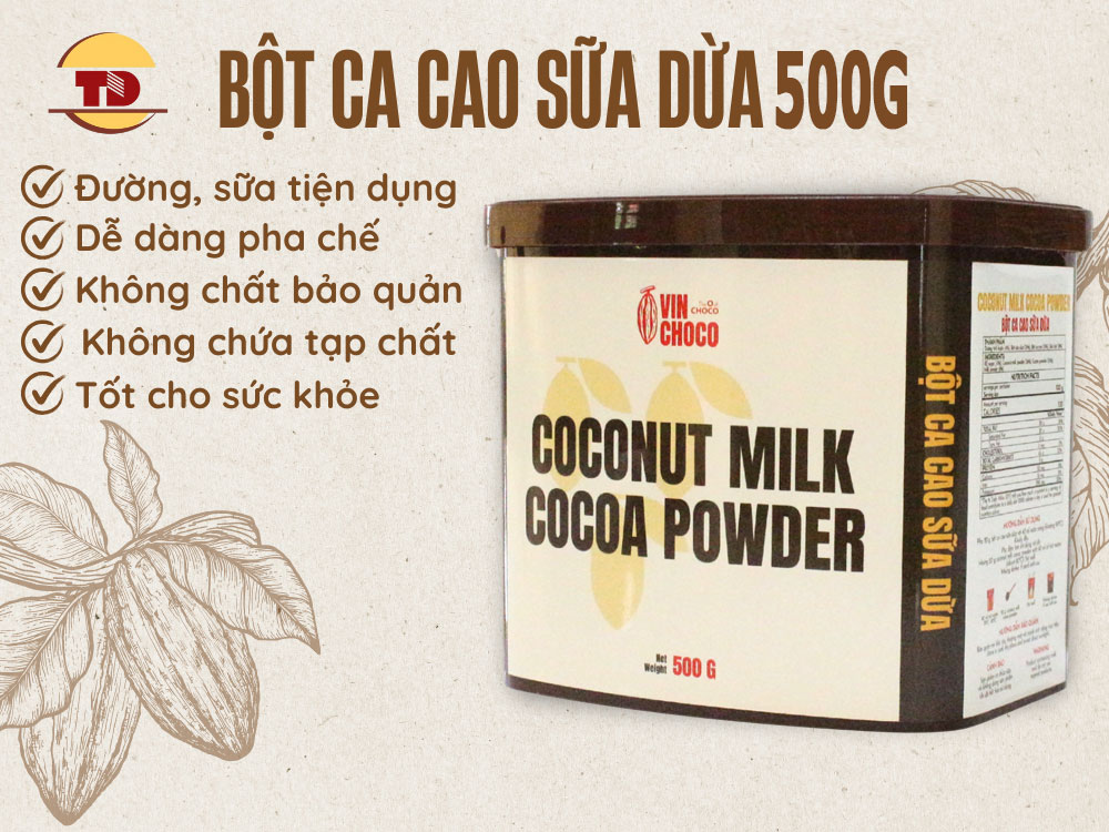 BỘT CA CAO SỮA DỪA 500G