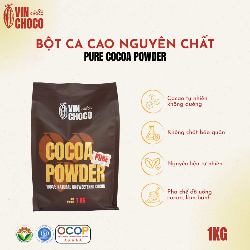 BỘT CA CAO NGUYÊN CHẤT VINCHOCO 1KG